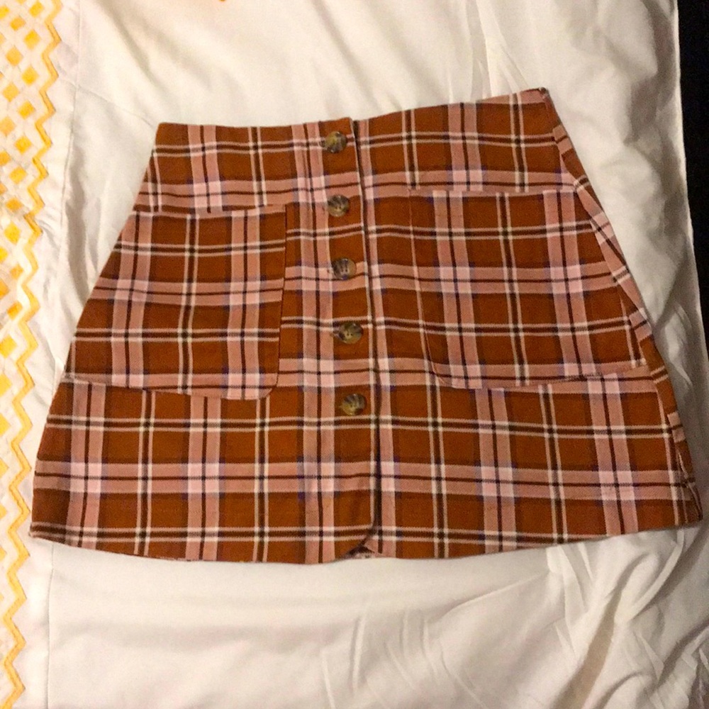 Copper Key Plaid skirt